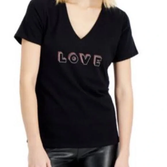 INC International Concepts Black Cotton Love
Graphic-Print T-Shirt Size Large - Picture 1 of 8